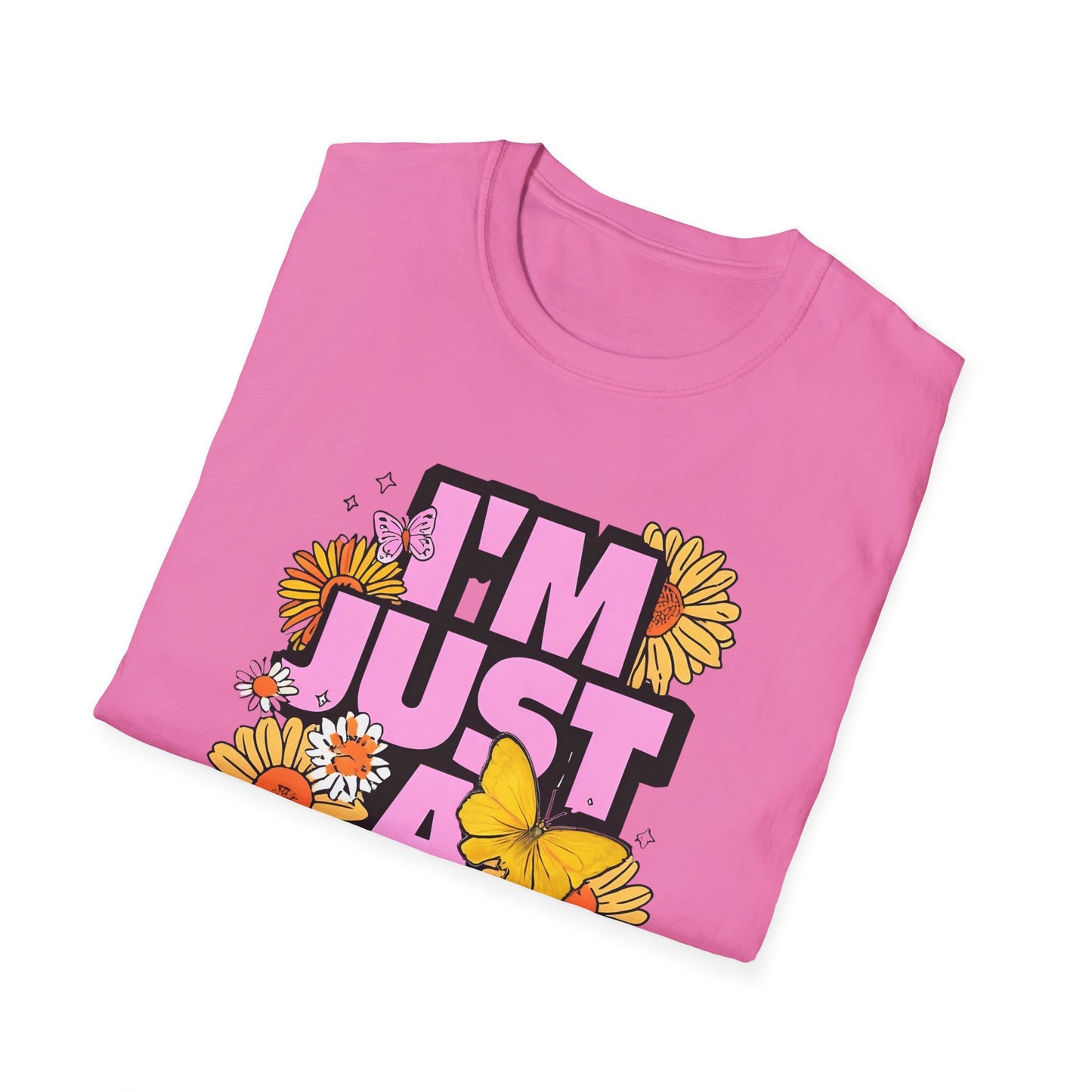 “I'm Just a Girl” Floral Unisex Softstyle T-Shirt – Expressive, Comfortable & Stylish