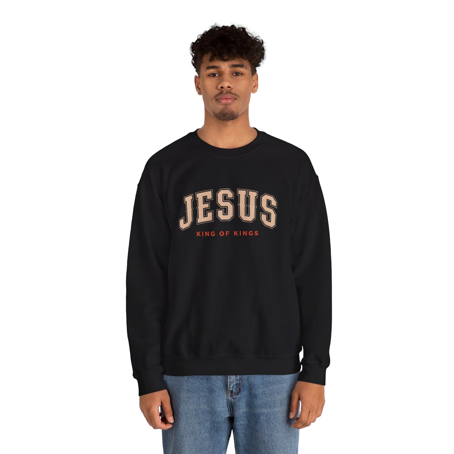 Jesus Crewneck Sweatshirt, Religious Apparel, Christian Gift, Cozy Unisex Sweatshirt, Faith-Based Wardrobe, King of Kings Fashion
