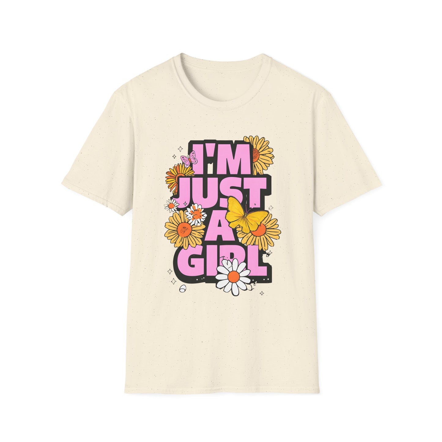 “I'm Just a Girl” Floral Unisex Softstyle T-Shirt – Expressive, Comfortable & Stylish