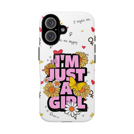 “I'm Just a Girl” Floral iPhone Tough Case – Bold, Beautiful & Protective