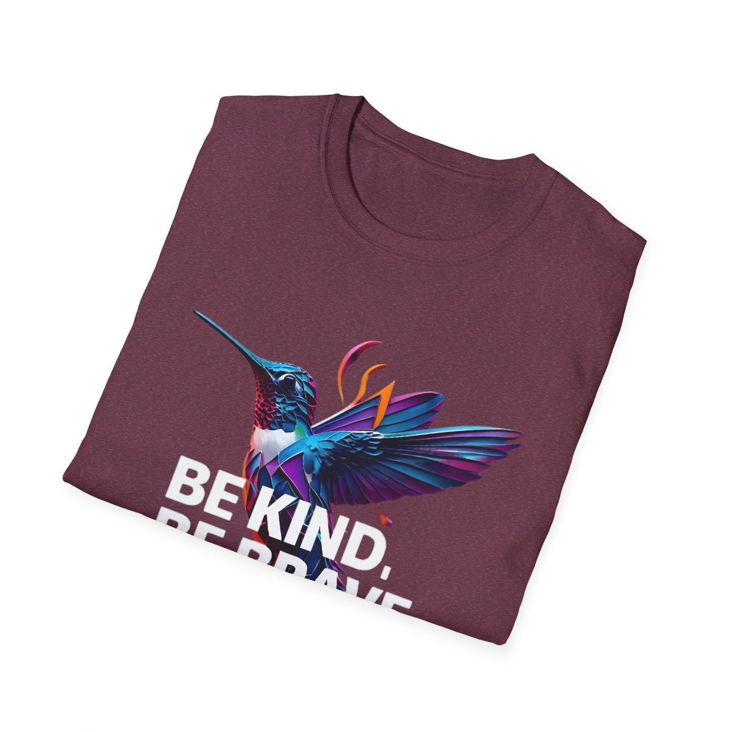 Vibrant Hummingbird T-Shirt, Unisex Softstyle Tee, Colorful Nature Apparel, Eco-Friendly Gift, Casual Wear, Art-Inspired Clothing