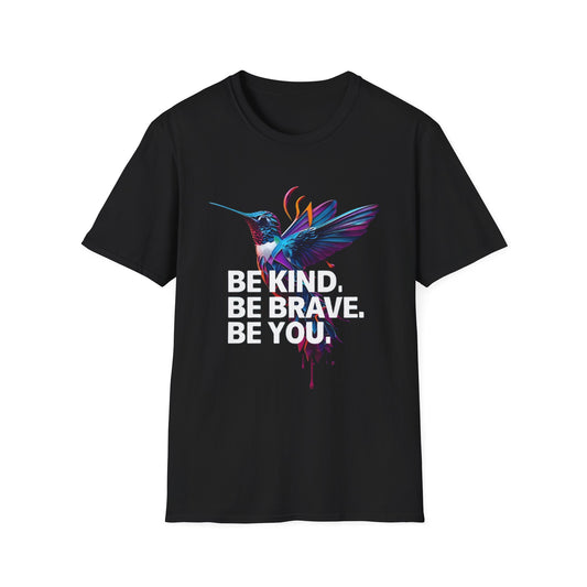 Vibrant Hummingbird T-Shirt, Unisex Softstyle Tee, Colorful Nature Apparel, Eco-Friendly Gift, Casual Wear, Art-Inspired Clothing
