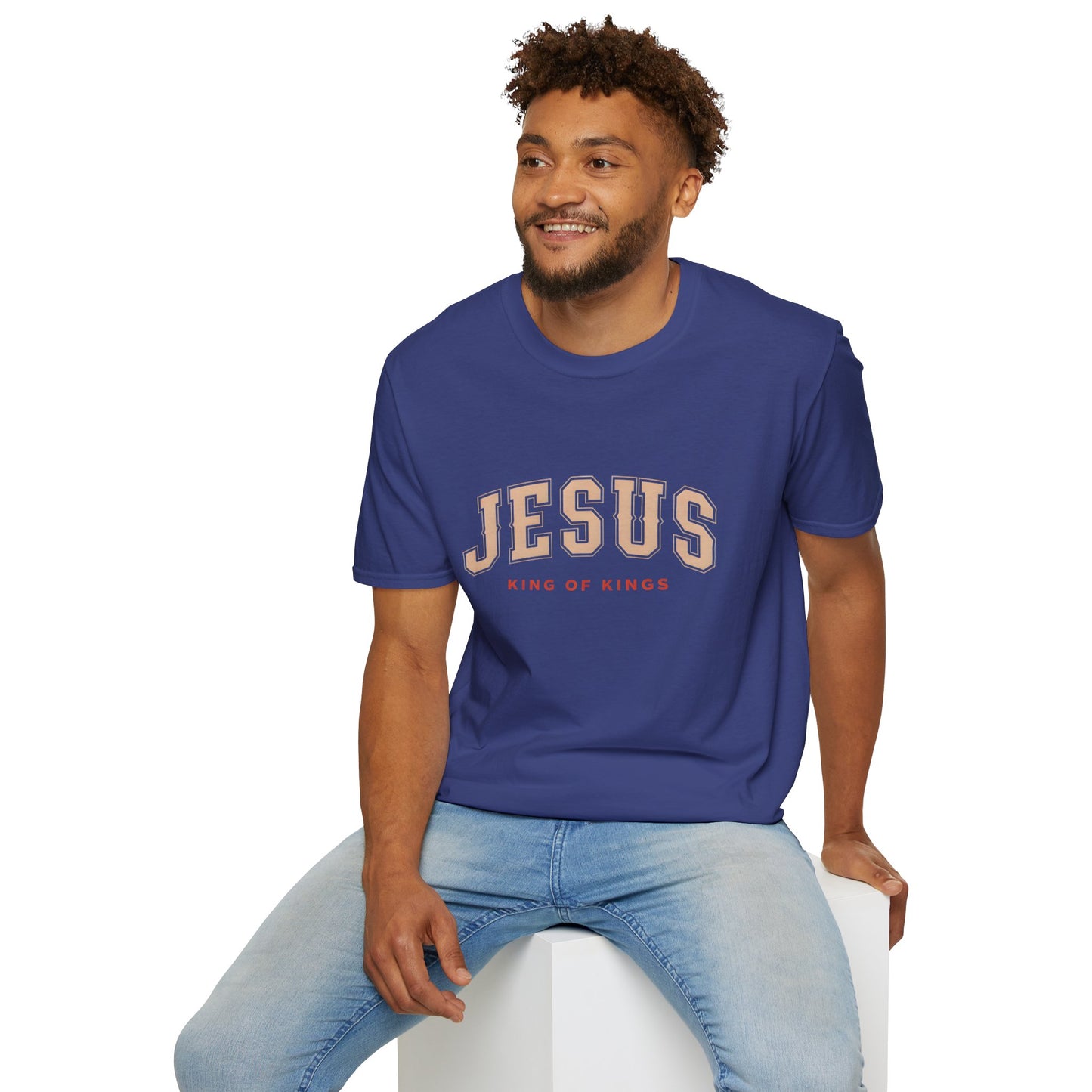 Faith-Inspired Unisex Softstyle T-Shirt - Jesus King of Kings, Christian Apparel, Gift for Believers, Biblical T-Shirt, Religious Fashion