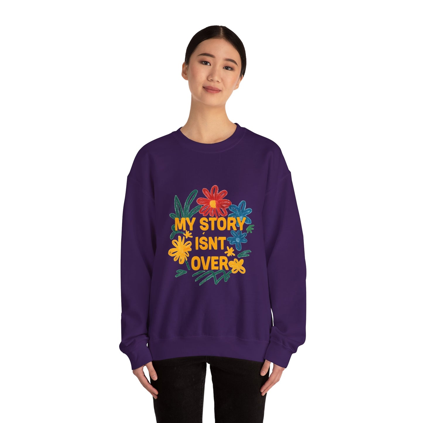 Floral Motivational Crewneck Sweatshirt, Cozy Unisex Sweatshirt, Inspirational Gift, Spring Fashion, Self-Care Apparel