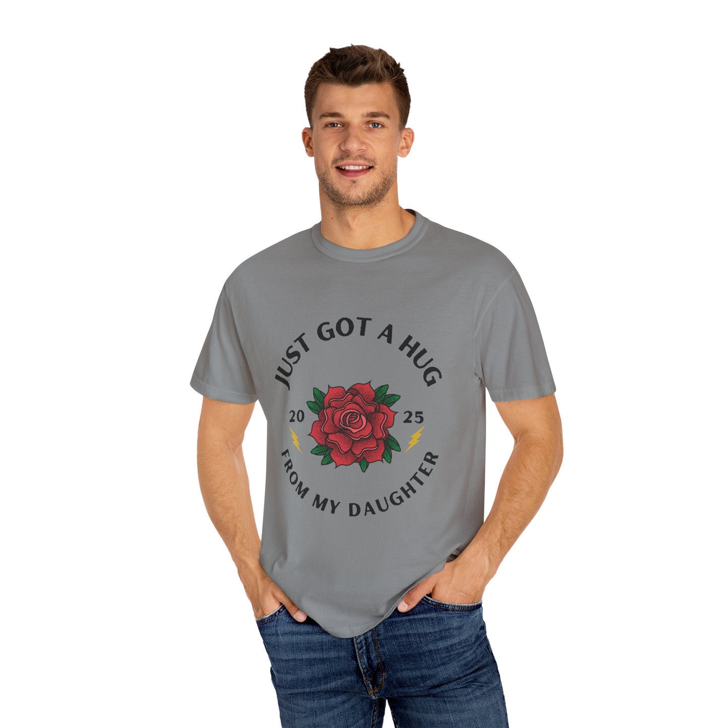 Heartfelt Rose T-Shirt - Just Got a Hug from My Daughter | Unisex Gift for Moms, Birthdays, Anniversaries, Family Events, Love