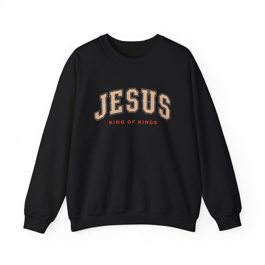 Jesus Crewneck Sweatshirt, Religious Apparel, Christian Gift, Cozy Unisex Sweatshirt, Faith-Based Wardrobe, King of Kings Fashion