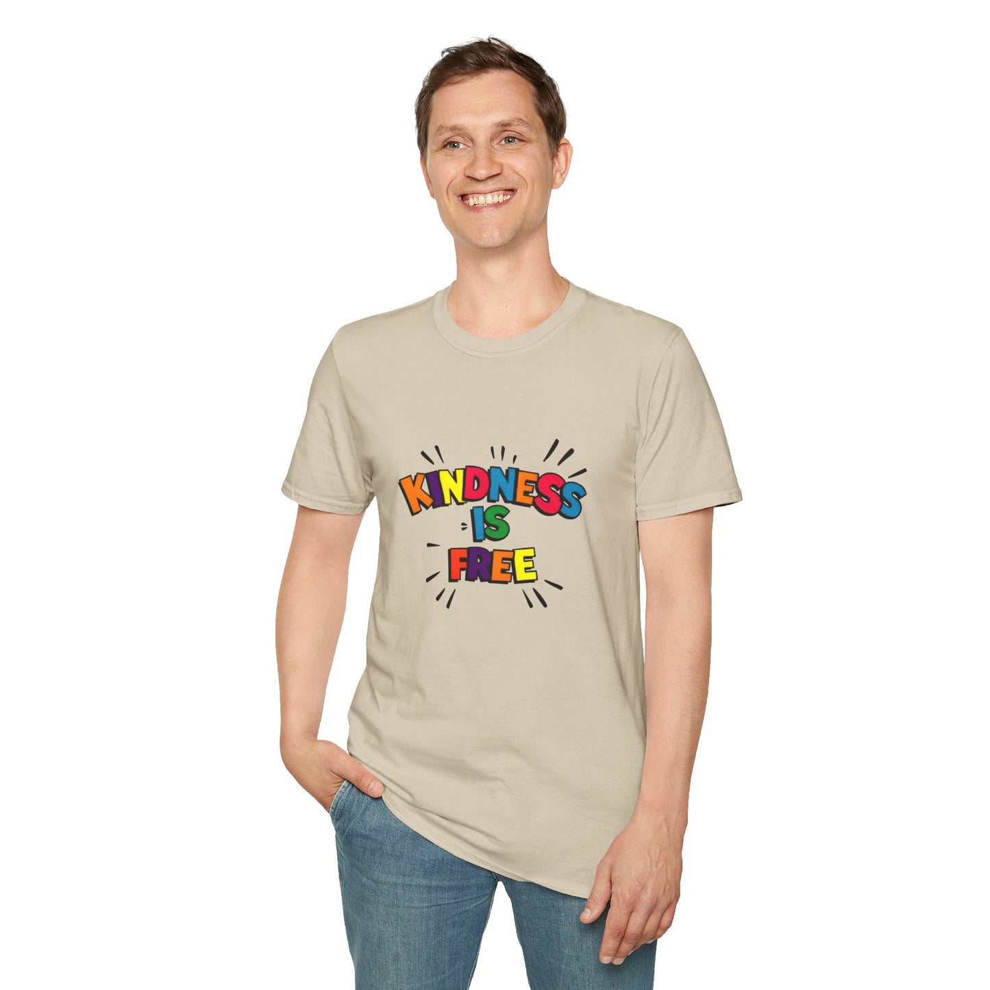 Kindness Is Free Unisex Softstyle T-Shirt | Inspirational Graphic Tee for Everyday Wear, Gifts, and Casual Outfits | Positive Vibes Apparel